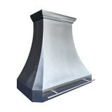 Classic Curved Brushed Zinc Kitchen Hood PZ3-R01 — view 2