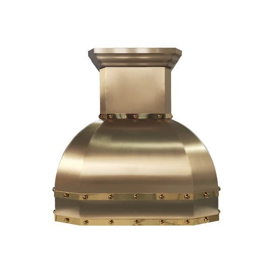 Custom Bell Shaped Farmhouse Brass Vent Hood PB1-E06 — view 6