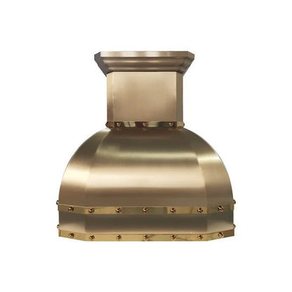 Custom Bell Shaped Farmhouse Brass Vent Hood PB1-E06 — view 6