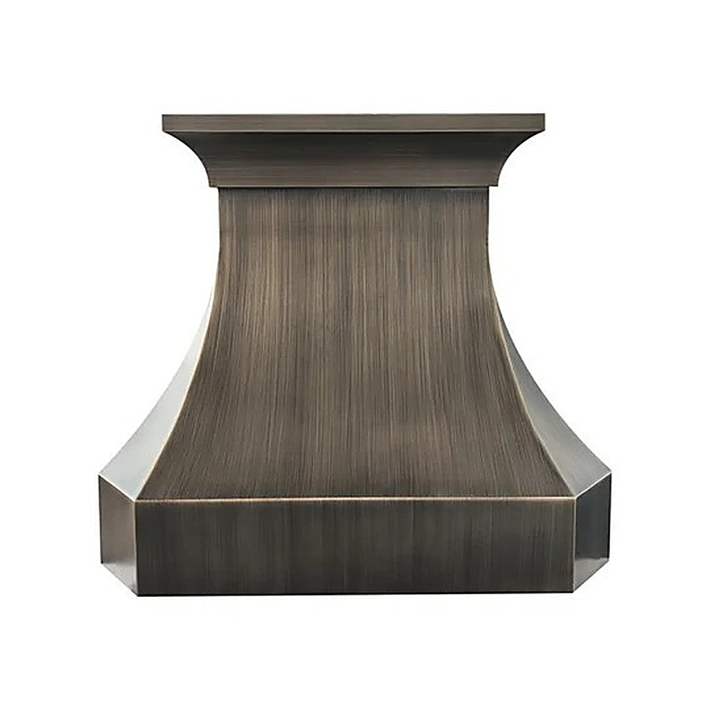 Custom Classic Curved Antique Brass Range Hood PB3-R07 — view 2