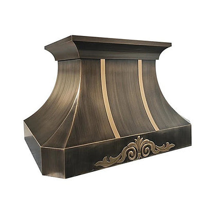 Custom Classic Curved Antique Brass Range Hood PB3-R07 — view 3