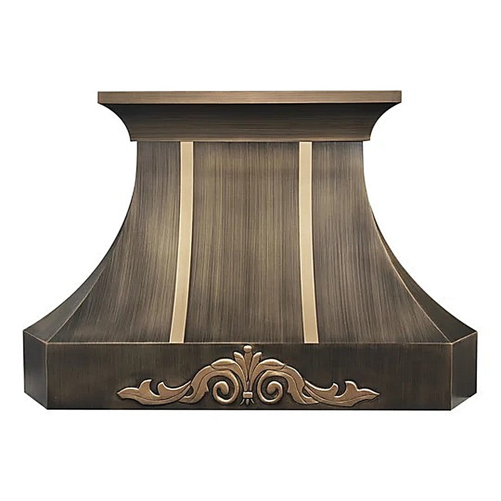 Custom Classic Curved Antique Brass Range Hood PB3-R07 — view 5