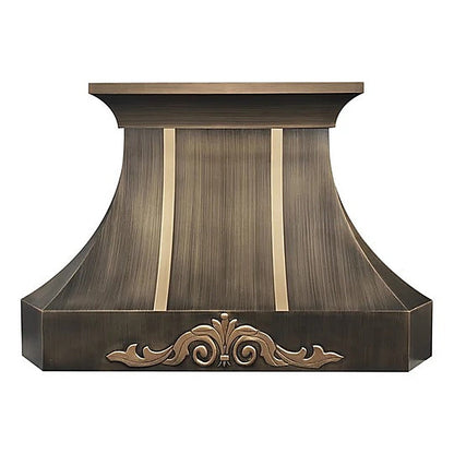 Custom Classic Curved Antique Brass Range Hood PB3-R07 — view 5