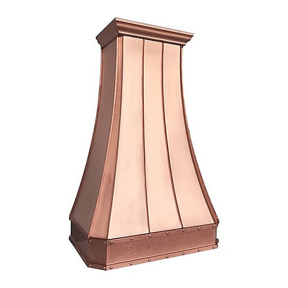 Custom Classic Curved Natural Copper Stove Range Hood PC3-R06