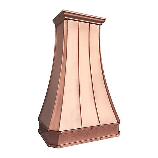 Custom Classic Curved Natural Copper Stove Range Hood PC3-R06