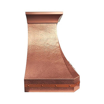 Custom Curved Hammered Copper Kitchen Range Hood PC3-R03 — view 3