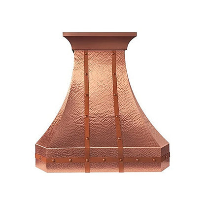 Custom Curved Hammered Copper Kitchen Range Hood PC3-R03 — view 4