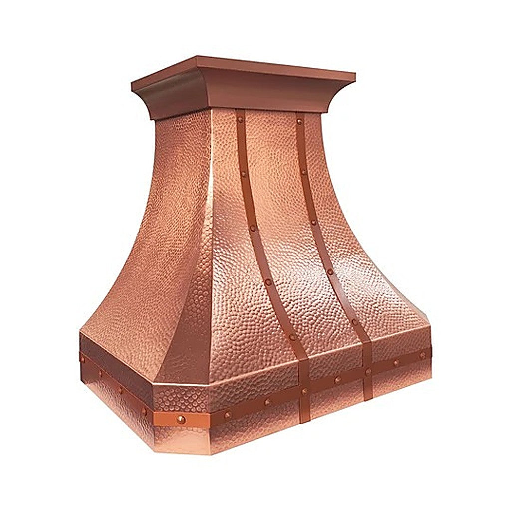 Custom Curved Hammered Copper Kitchen Range Hood PC3-R03 — view 5