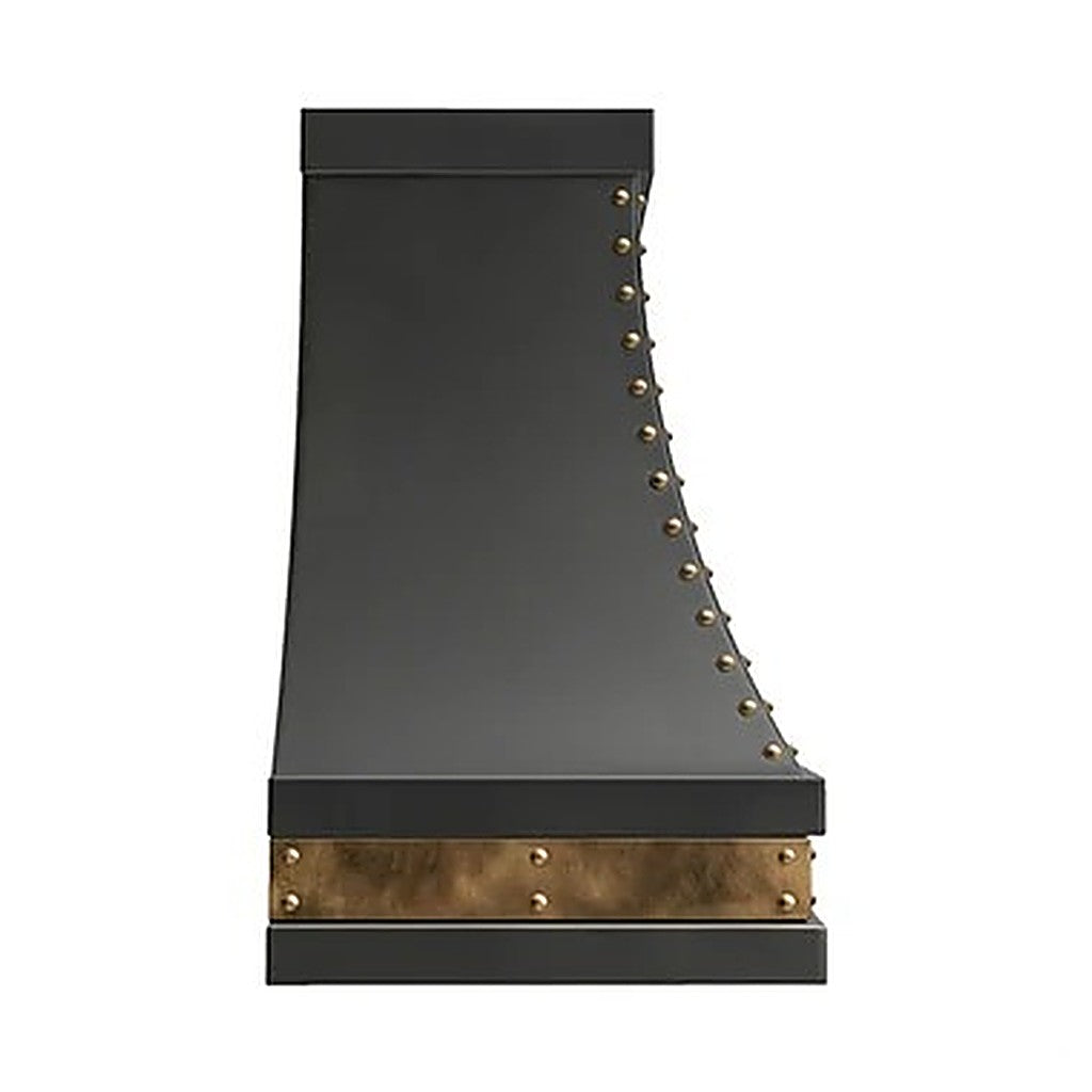 Custom Curved Matte Black Stainless Steel Kitchen Range Hood PS7-R14
