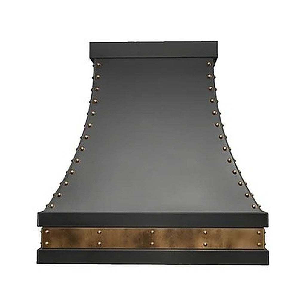 Custom Curved Matte Black Stainless Steel Kitchen Range Hood PS7-R14 — view 2