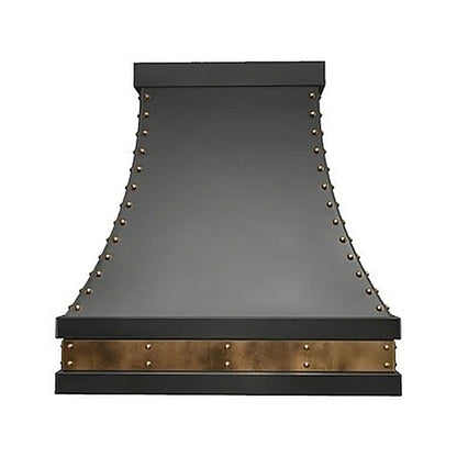 Custom Curved Matte Black Stainless Steel Kitchen Range Hood PS7-R14 — view 2