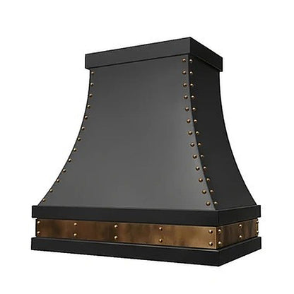 Custom Curved Matte Black Stainless Steel Kitchen Range Hood PS7-R14 — view 3