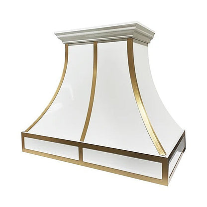 Custom Curved White Stainless Steel Kitchen Hood Range PS7-R16 — view 2