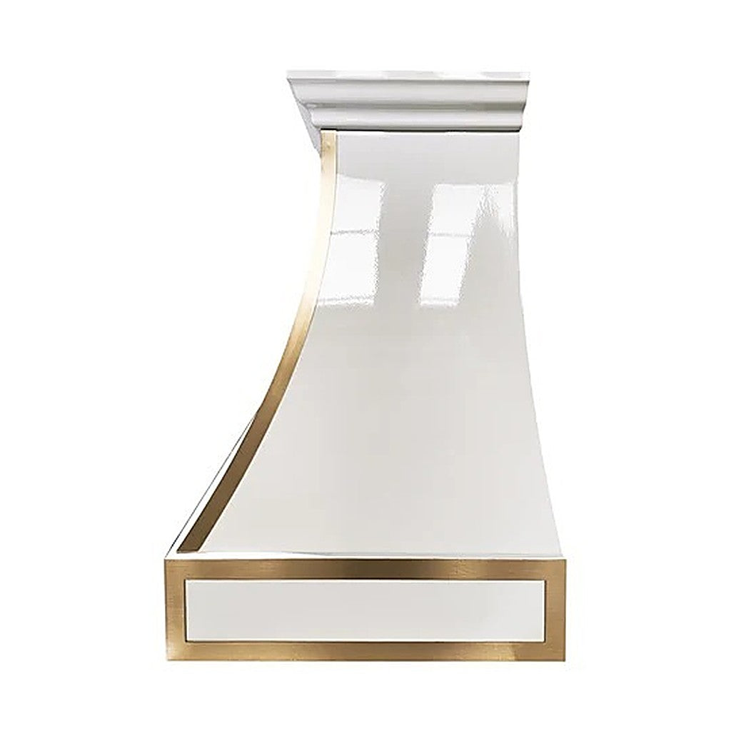 Custom Curved White Stainless Steel Kitchen Hood Range PS7-R16 — view 4