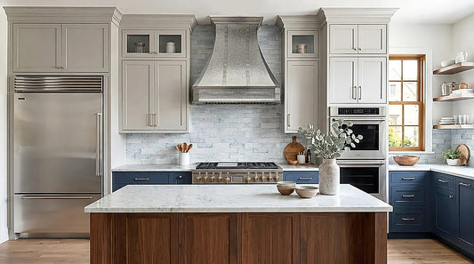 Custom Curved Wood-grained Stainless Steel Range Hood PS3-R06