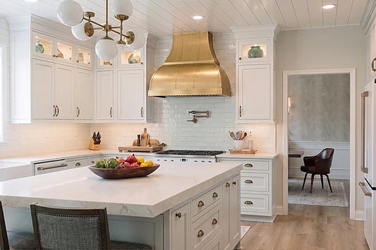 Custom Elegant Bell Shaped Brass Kitchen Hood PB1-E07