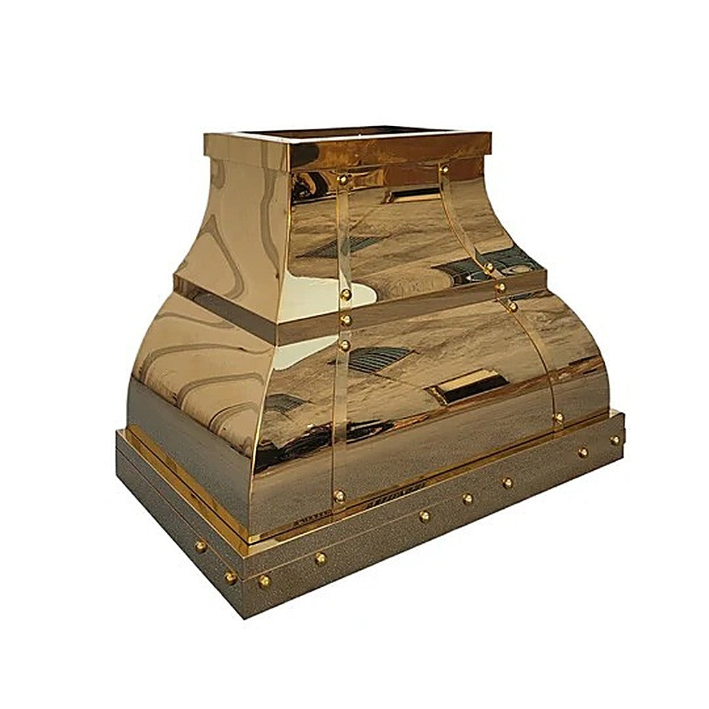 Custom Elegant Bell Shaped Brass Range Hood PB1-E01