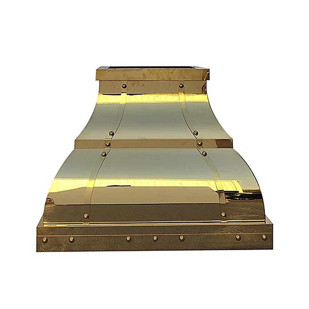 Custom Elegant Bell Shaped Brass Range Hood PB1-E01 — view 2