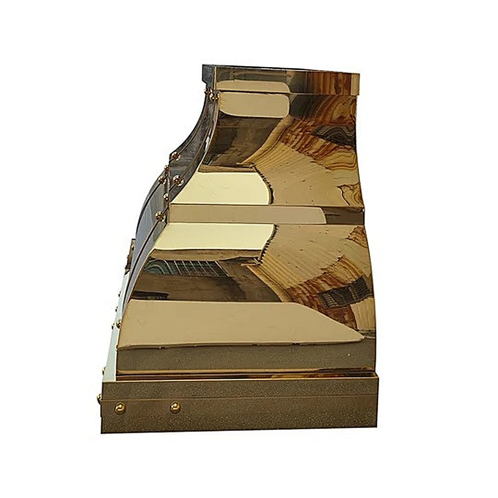 Custom Elegant Bell Shaped Brass Range Hood PB1-E01 — view 3