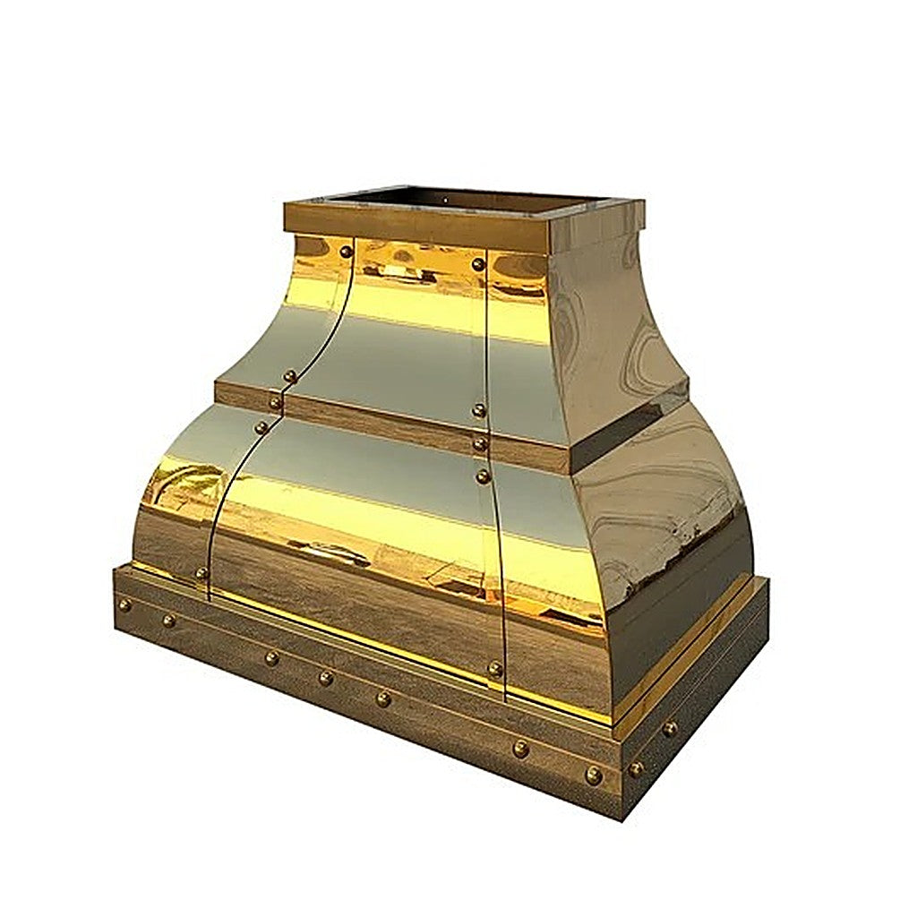 Custom Elegant Bell Shaped Brass Range Hood PB1-E01 — view 4