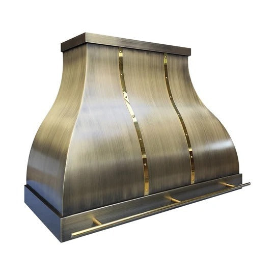 Custom Elegant Brass Kitchen Hood Range PB1-E08 — view 3