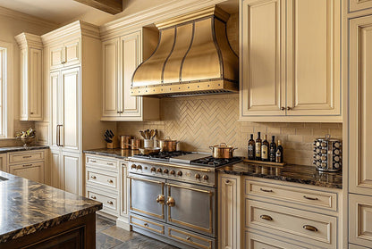 Custom Elegant Curved Brass Vent Hood PB3-R08