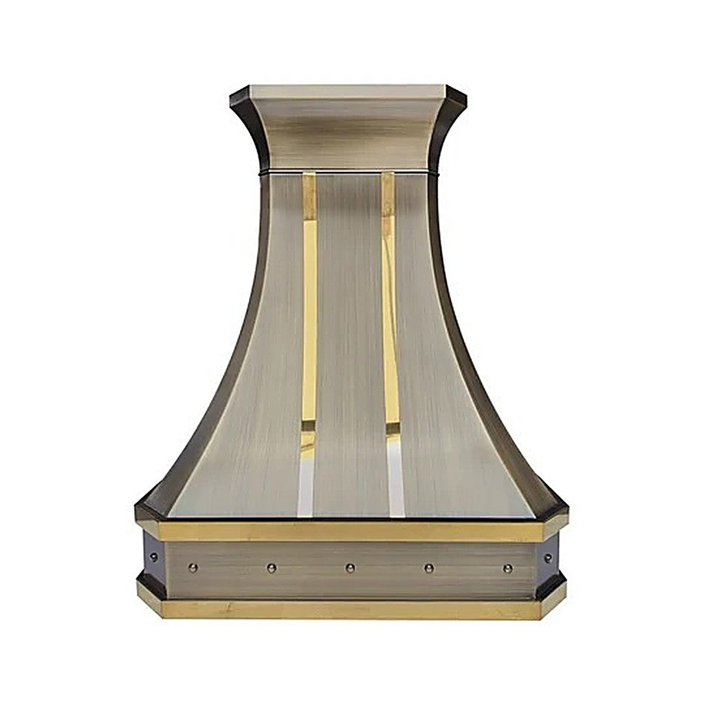 Custom Elegant Curved Brass Vent Hood PB3-R08 — view 2