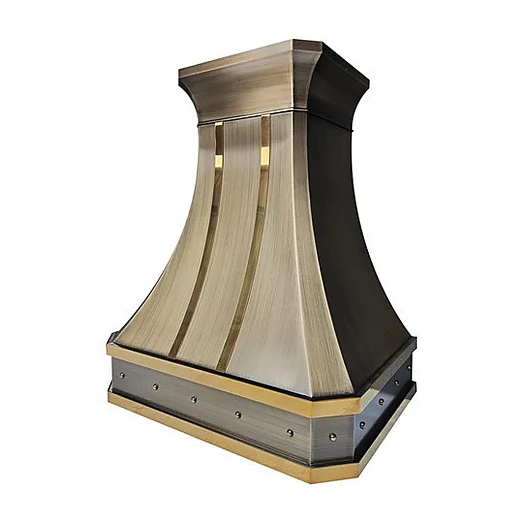 Custom Elegant Curved Brass Vent Hood PB3-R08 — view 3