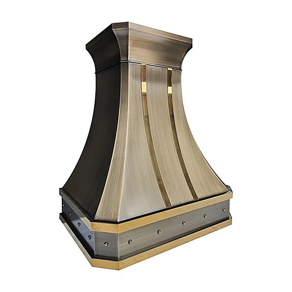 Custom Elegant Curved Brass Vent Hood PB3-R08 — view 4