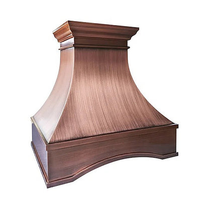 Custom Elegant Curved Copper Kitchen Range Hood PC7-R09 — view 2