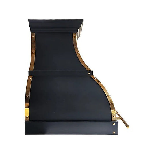 Custom Elegant Dark Copper Vent Hood With Elegant Flow PC1-E02