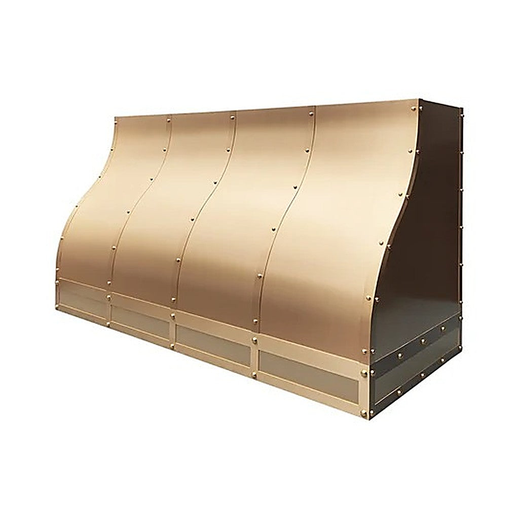 Custom Elegant Farmhouse Brass Stove Hood PB1-E03 — view 2