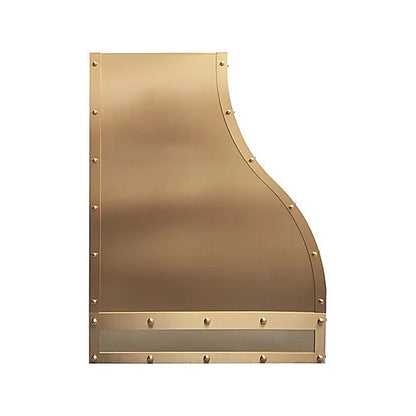 Custom Elegant Farmhouse Brass Stove Hood PB1-E03 — view 3