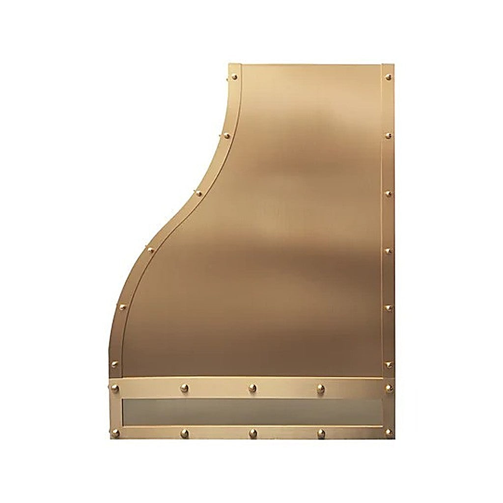 Custom Elegant Farmhouse Brass Stove Hood PB1-E03 — view 4