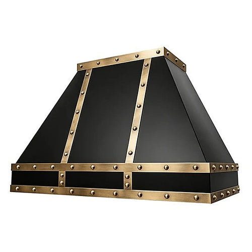 Custom Geometric Angled Black Stainless Steel Kitchen Range Hood PS34-G01