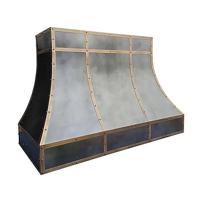 Custom Geometric Antique Zinc Range Hood PZ8-G01 — view 2