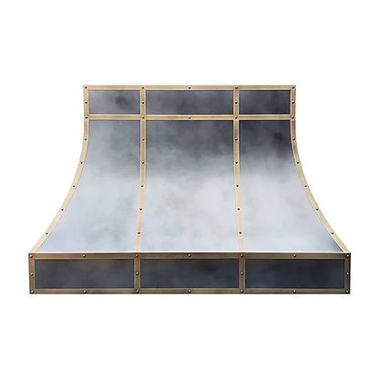 Custom Geometric Antique Zinc Range Hood PZ8-G01 — view 3