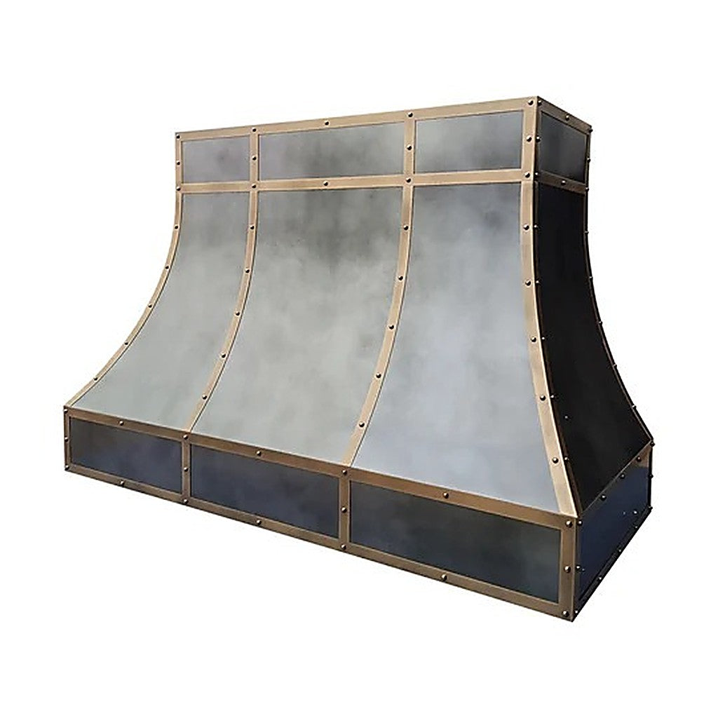 Custom Geometric Antique Zinc Range Hood PZ8-G01 — view 4