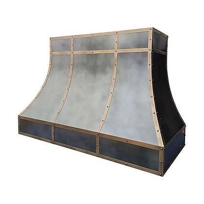 Custom Geometric Antique Zinc Range Hood PZ8-G01 — view 4