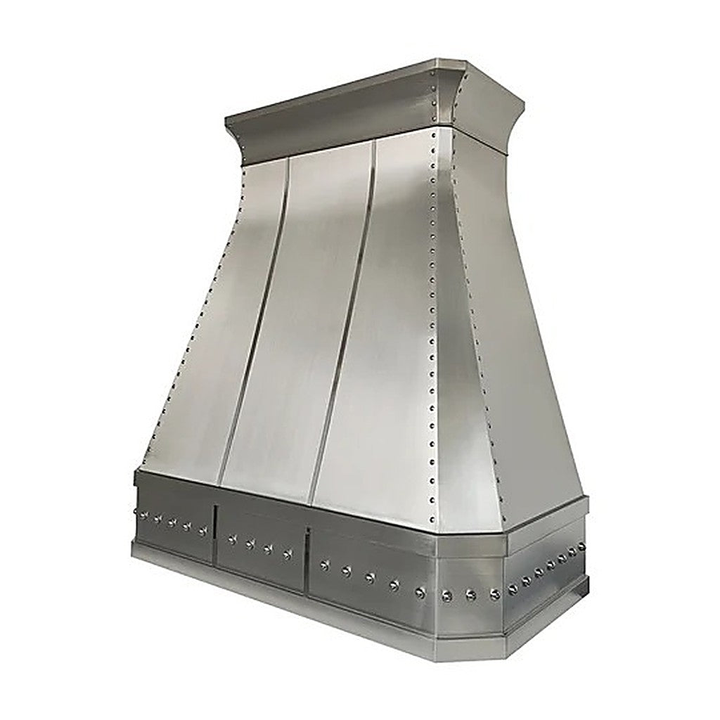 Custom Geometric Sleek Curved Stainless Steel Stove Range Hood PS34-G02 — view 2