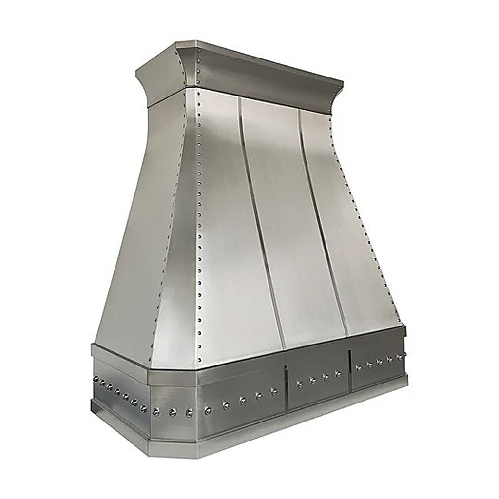 Custom Geometric Sleek Curved Stainless Steel Stove Range Hood PS34-G02 — view 4