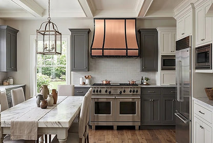 Custom Geometric Symmetric Copper Stove Hood PC8-G01