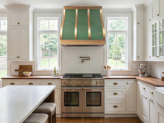 Custom Green Polished Stainless Steel Vent Hood PS-5-B02