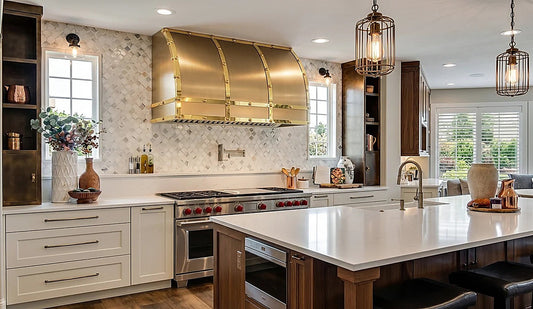 Custom Industrial Luxury Brass Stove Range Hood PB9-B02