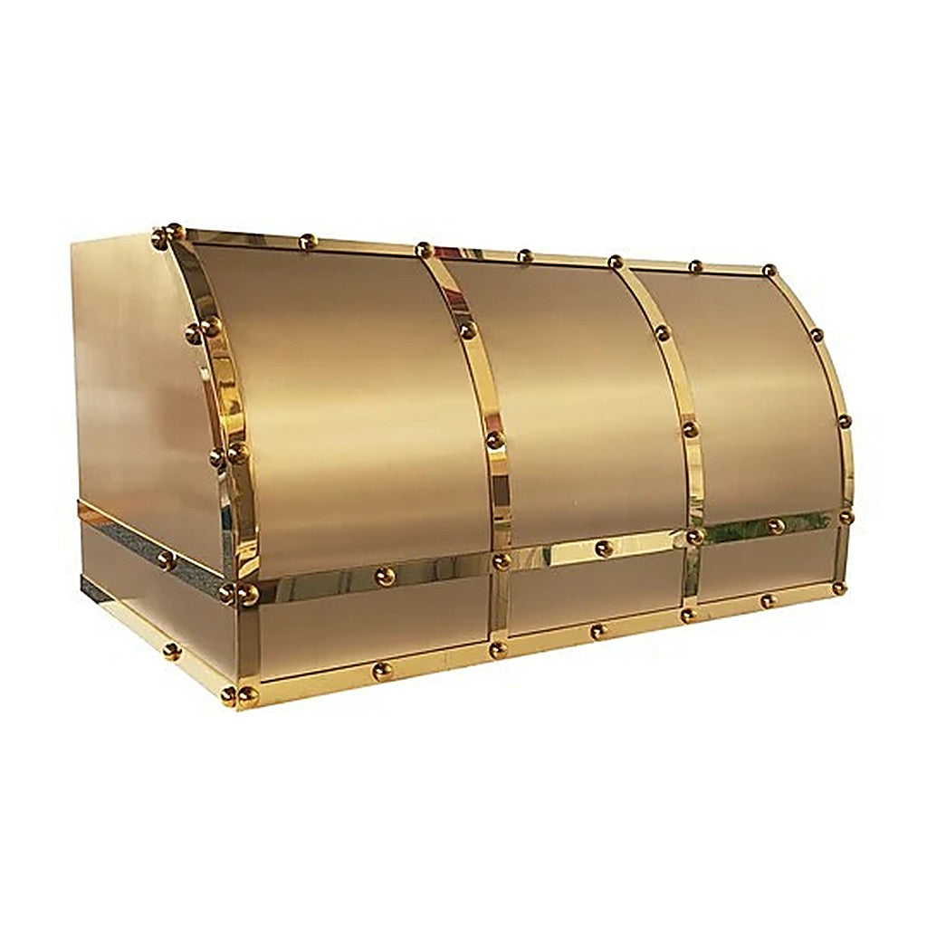 Custom Industrial Luxury Brass Stove Range Hood PB9-B02 — view 2