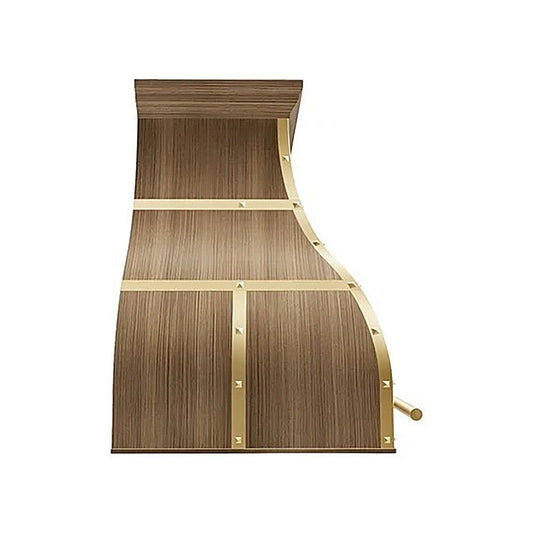 Custom Luxury Bell Shaped Brass Kitchen Range Hood PB1-E09