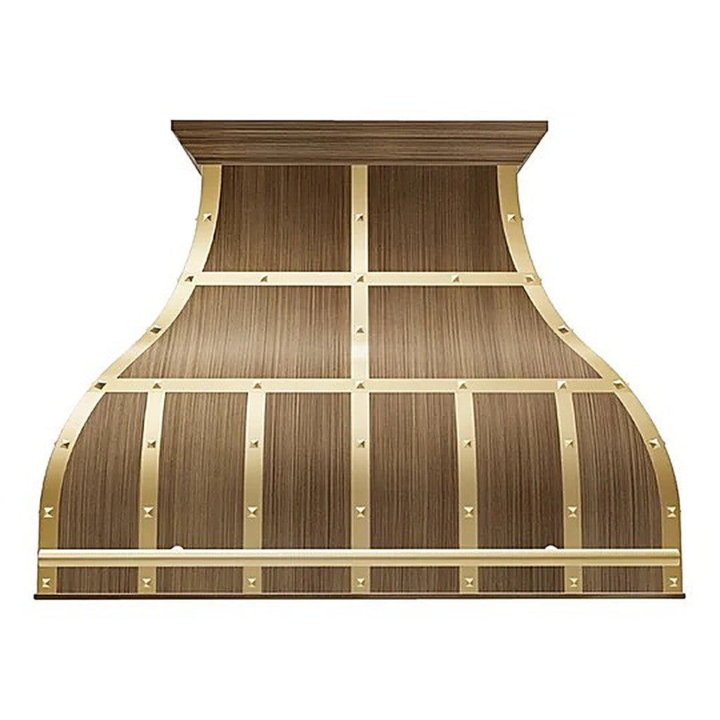 Custom Luxury Bell Shaped Brass Kitchen Range Hood PB1-E09 — view 2