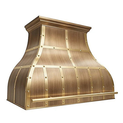 Custom Luxury Bell Shaped Brass Kitchen Range Hood PB1-E09 — view 3