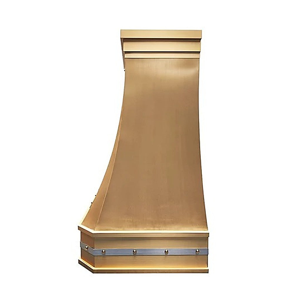 Custom Luxury Curved Brass Vent Range Hood PB3-R11 — view 3