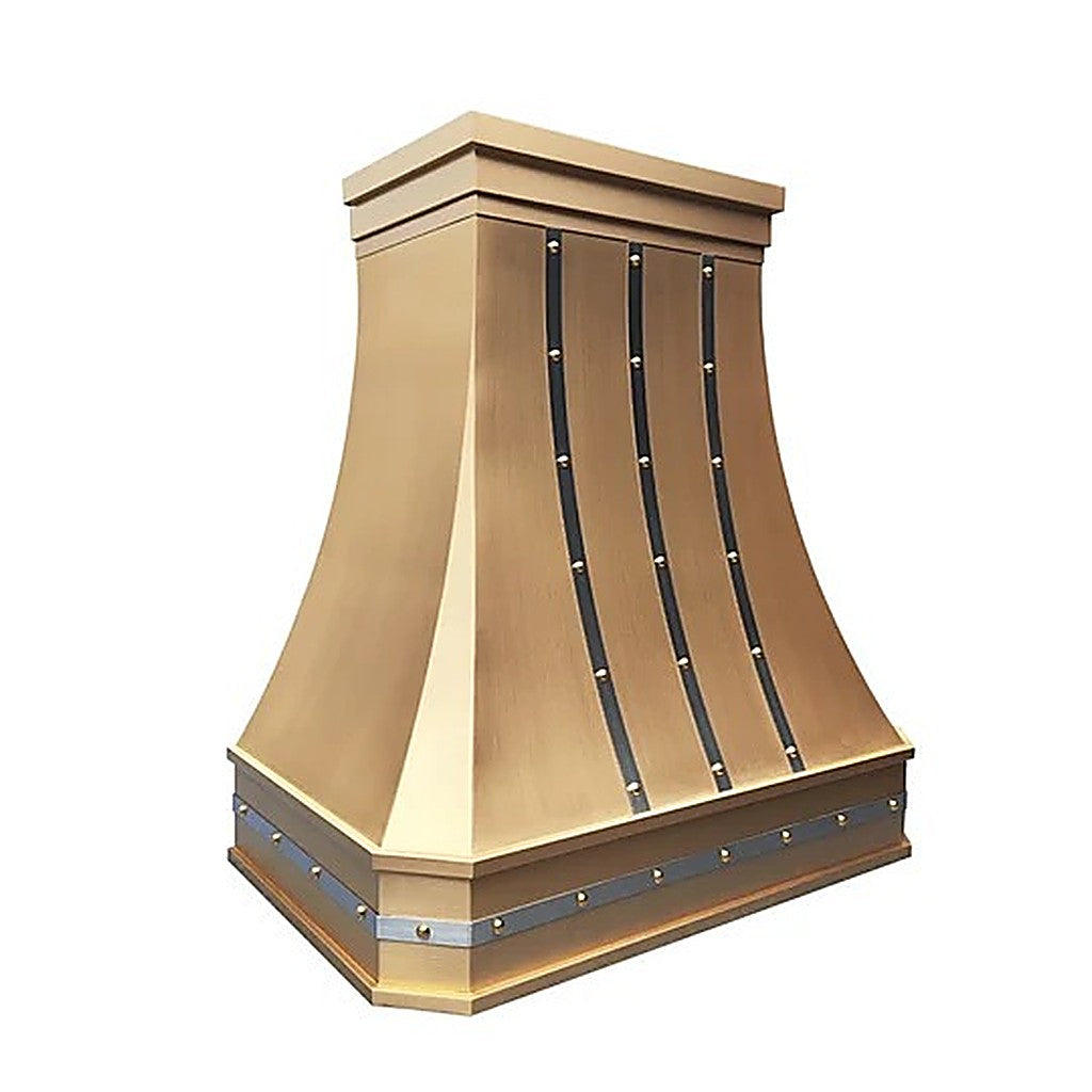 Custom Luxury Curved Brass Vent Range Hood PB3-R11 — view 4